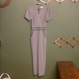 Striped Blue Jumpsuit women’s size small